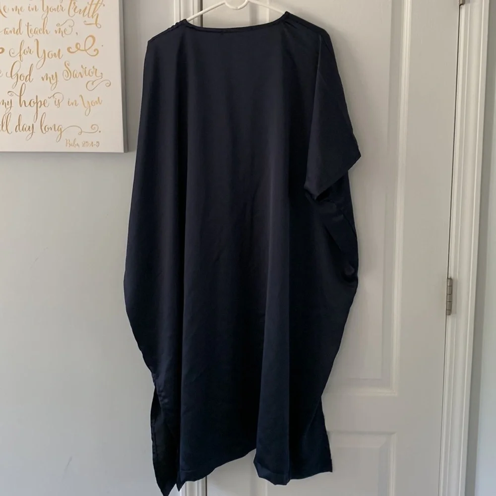 Tabitha‎ navy caftan size 16 silky cover Up oversized lagenlook bohemian